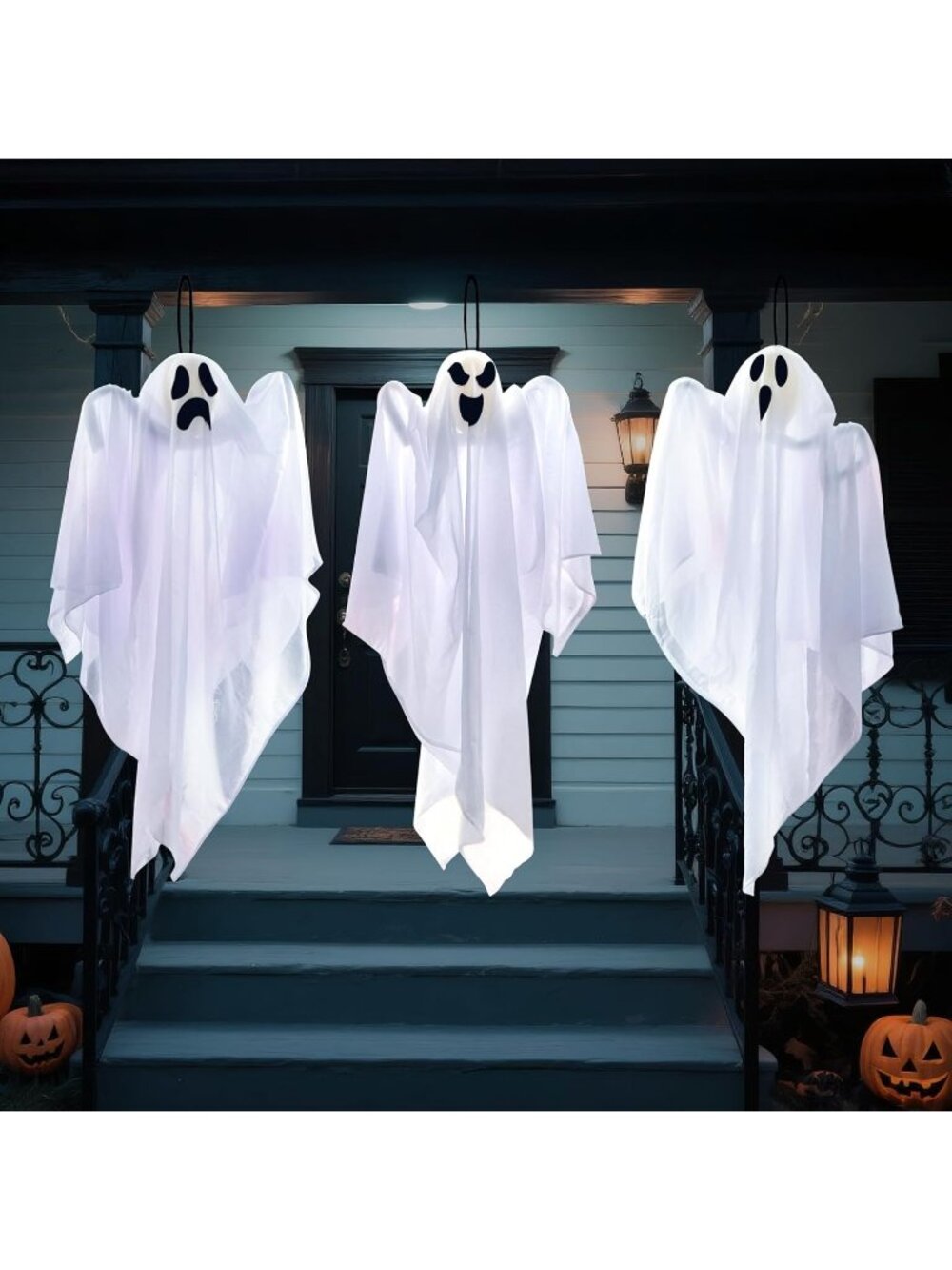 New 3PCS Halloween Hanging Ghosts 27.5 Inch Flying Yard Patio Garden Decor